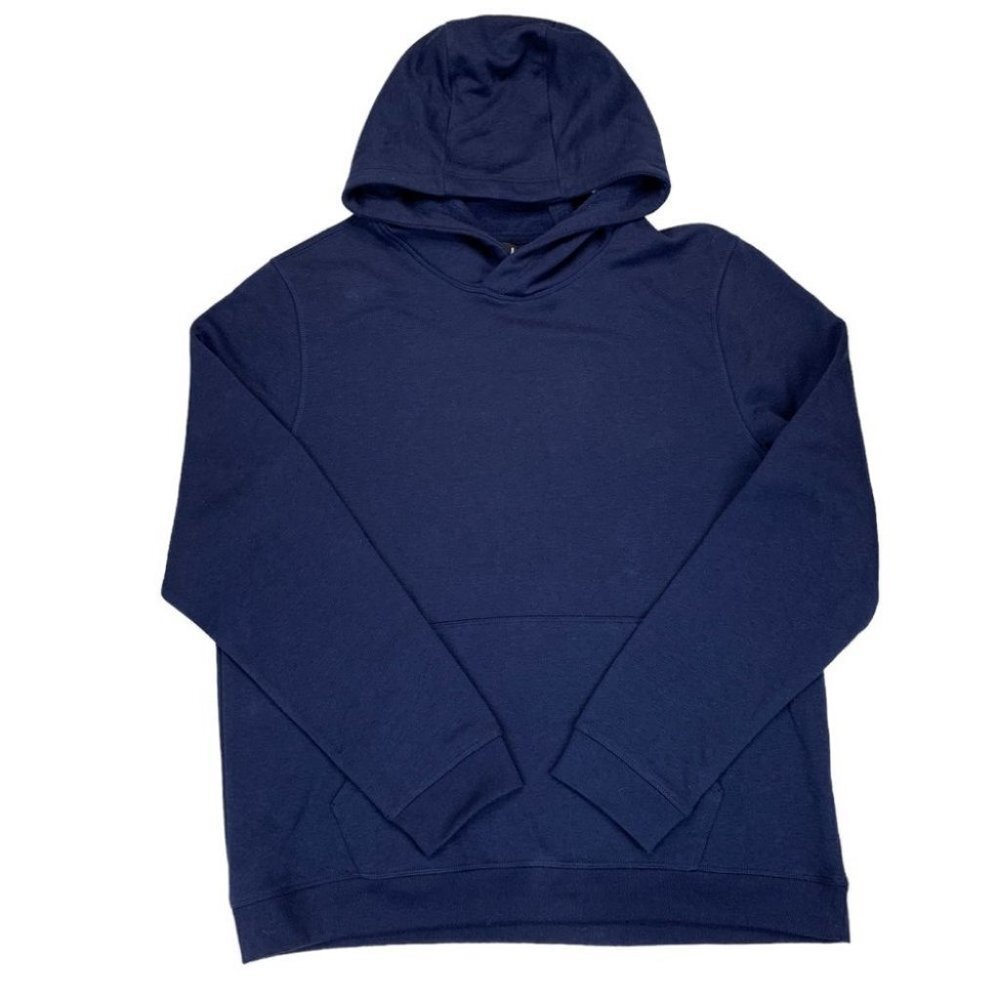 ID Ideology Mens Solid Fleece Hoodie Navy Blazer L